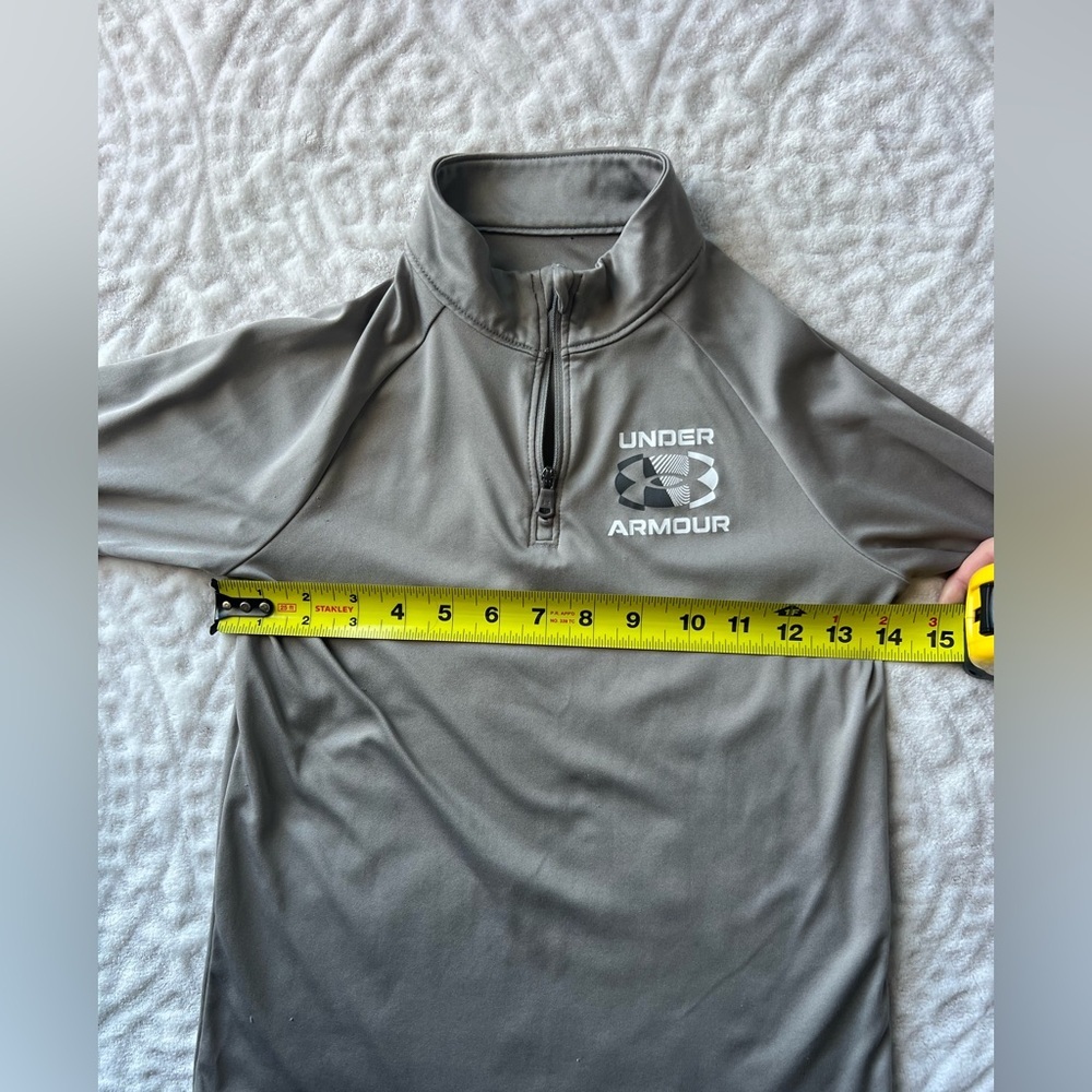 Under Armour Boys Light Grey Quarter zip Pullover Size Youth Small - Picture 9 of 9
